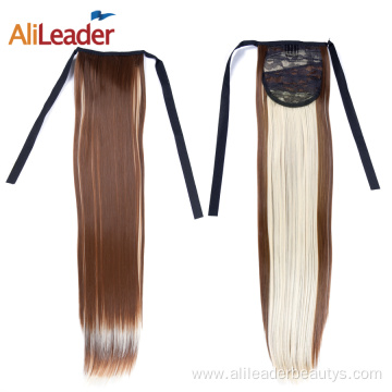 Pure Color Silk Straight Clip-In Ponytail Hair Extension